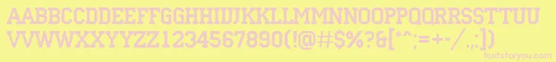 ACampus Font – Pink Fonts on Yellow Background