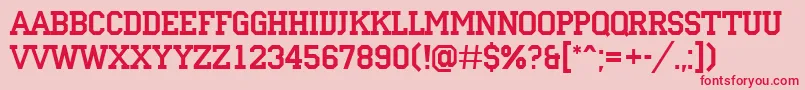 ACampus Font – Red Fonts on Pink Background