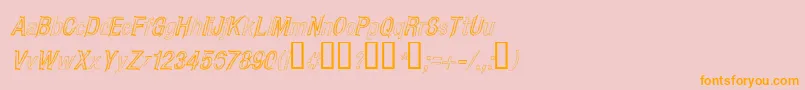 CarboncilloPaloItalic-Schriftart – Orangefarbene Schriften auf rosa Hintergrund