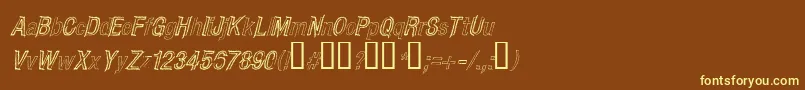 CarboncilloPaloItalic-fontti – keltaiset fontit ruskealla taustalla