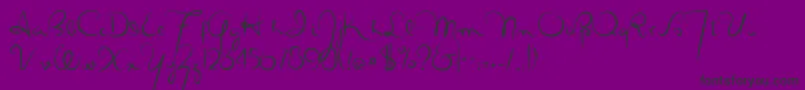 Masanascript4silueta-Schriftart – Schwarze Schriften auf violettem Hintergrund