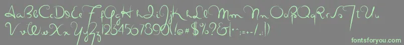 Masanascript4silueta-Schriftart – Grüne Schriften auf grauem Hintergrund