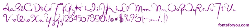 Masanascript4silueta Font – Purple Fonts on White Background