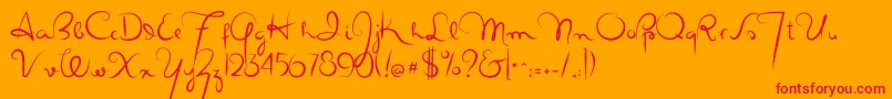 Masanascript4silueta Font – Red Fonts on Orange Background