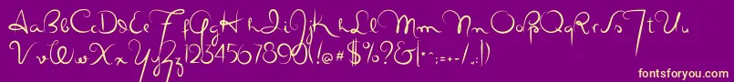 Masanascript4silueta Font – Yellow Fonts on Purple Background