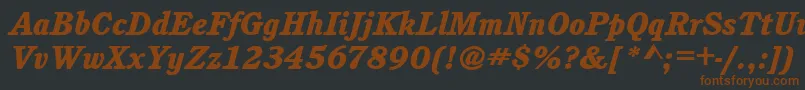 Шрифт CushingitcteeheaItalic – коричневые шрифты на чёрном фоне