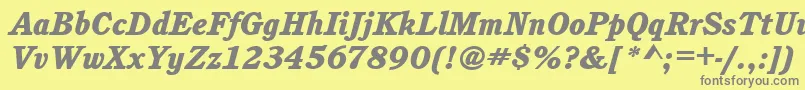 CushingitcteeheaItalic Font – Gray Fonts on Yellow Background