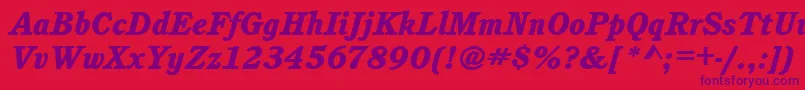 CushingitcteeheaItalic Font – Purple Fonts on Red Background
