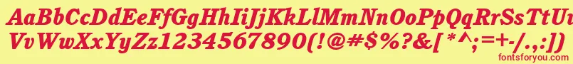 Шрифт CushingitcteeheaItalic – красные шрифты на жёлтом фоне