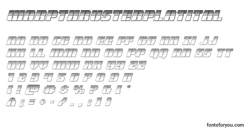 Шрифт Warpthrusterplatital – алфавит, цифры, специальные символы