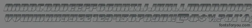 Warpthrusterplatital-Schriftart – Schwarze Schriften auf grauem Hintergrund
