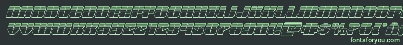 Warpthrusterplatital-fontti – vihreät fontit mustalla taustalla