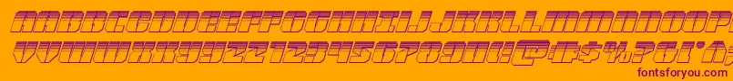 Warpthrusterplatital Font – Purple Fonts on Orange Background