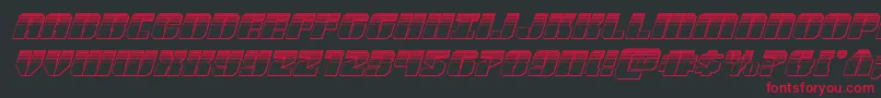 Warpthrusterplatital Font – Red Fonts on Black Background