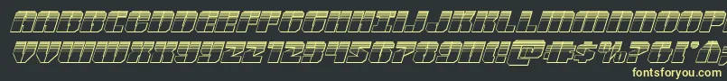 Warpthrusterplatital Font – Yellow Fonts on Black Background