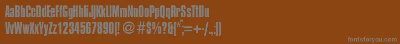 フォントCompressedRegularDb – 茶色の背景に灰色の文字