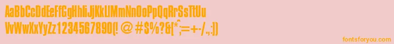 CompressedRegularDb Font – Orange Fonts on Pink Background