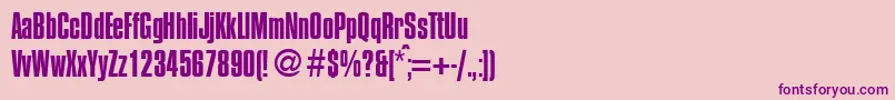 CompressedRegularDb Font – Purple Fonts on Pink Background