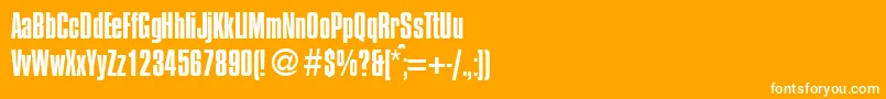 フォントCompressedRegularDb – オレンジの背景に白い文字