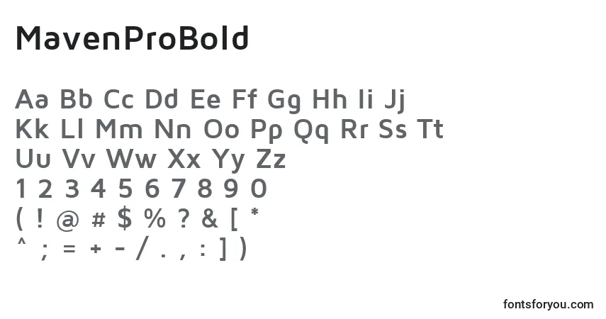 Шрифт MavenProBold – алфавит, цифры, специальные символы