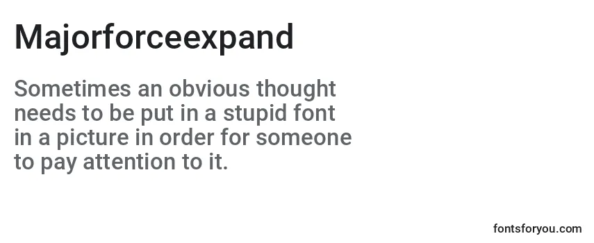 Review of the Majorforceexpand Font
