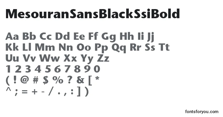 A fonte MesouranSansBlackSsiBold – alfabeto, números, caracteres especiais