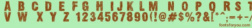 SkizzedDsg Font – Brown Fonts on Green Background