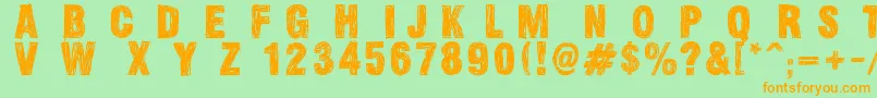 SkizzedDsg Font – Orange Fonts on Green Background