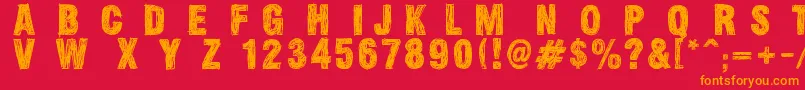 SkizzedDsg Font – Orange Fonts on Red Background