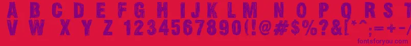 SkizzedDsg Font – Purple Fonts on Red Background