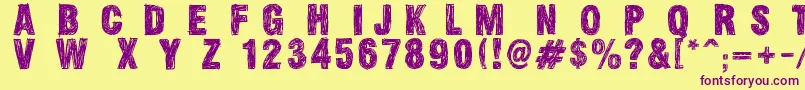 SkizzedDsg Font – Purple Fonts on Yellow Background