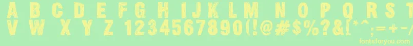 SkizzedDsg Font – Yellow Fonts on Green Background