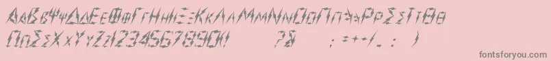 フォントZeus – ピンクの背景に灰色の文字