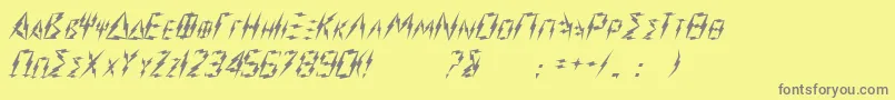 Zeus-fontti – harmaat kirjasimet keltaisella taustalla