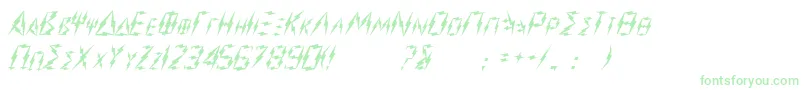 Zeus-Schriftart – Grüne Schriften auf weißem Hintergrund