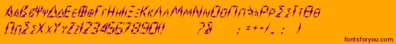 フォントZeus – オレンジの背景に紫のフォント