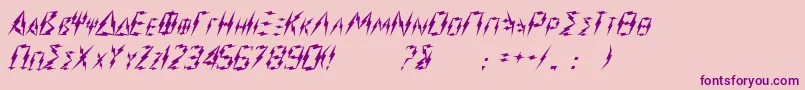 フォントZeus – ピンクの背景に紫のフォント