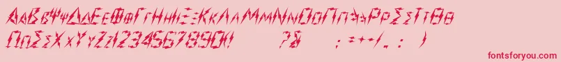 Шрифт Zeus – красные шрифты на розовом фоне
