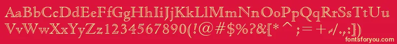 CloisterOpenFaceBt Font – Yellow Fonts on Red Background