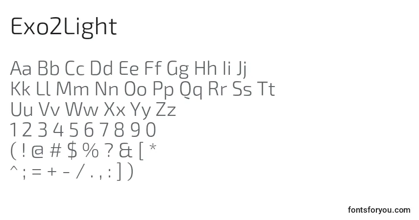 Exo2Light-fontti – aakkoset, numerot, erikoismerkit