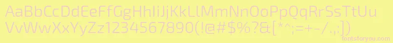 Exo2Light Font – Pink Fonts on Yellow Background