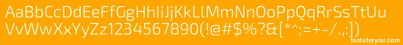 Exo2Light Font – White Fonts on Orange Background