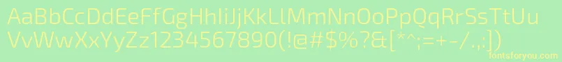 Exo2Light Font – Yellow Fonts on Green Background