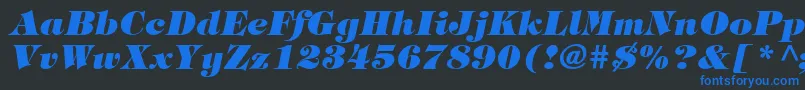 ItcTiffanyLtHeavyItalic Font – Blue Fonts on Black Background