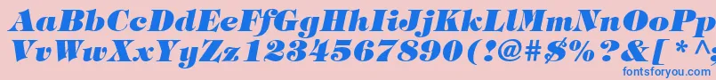 フォントItcTiffanyLtHeavyItalic – ピンクの背景に青い文字