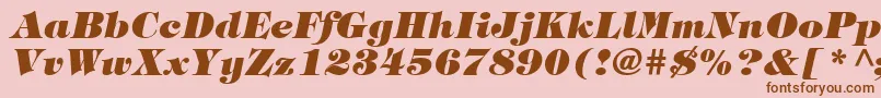 ItcTiffanyLtHeavyItalic Font – Brown Fonts on Pink Background