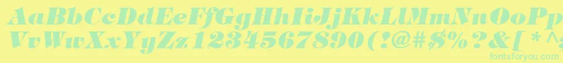 ItcTiffanyLtHeavyItalic Font – Green Fonts on Yellow Background