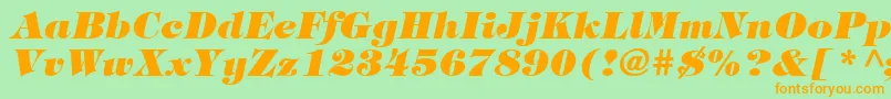 ItcTiffanyLtHeavyItalic-Schriftart – Orangefarbene Schriften auf grünem Hintergrund