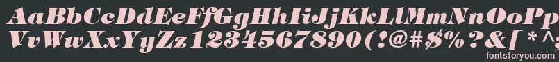 フォントItcTiffanyLtHeavyItalic – 黒い背景にピンクのフォント