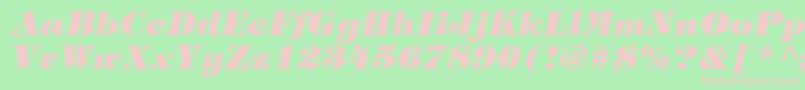 ItcTiffanyLtHeavyItalic Font – Pink Fonts on Green Background